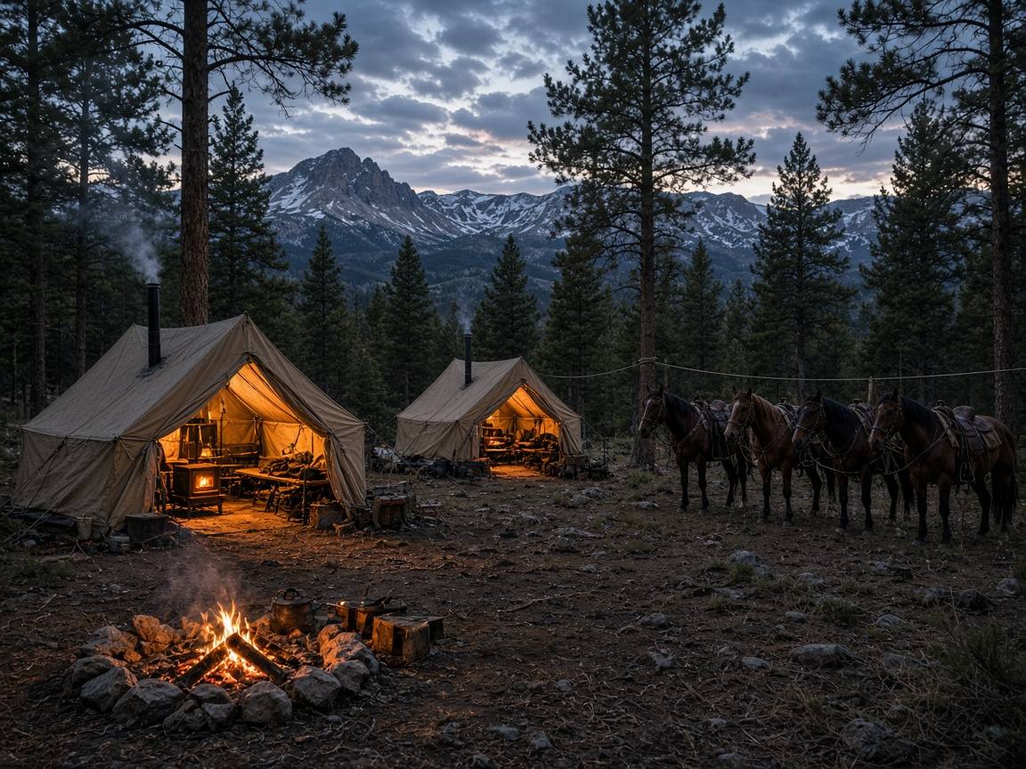 Wall tent camp